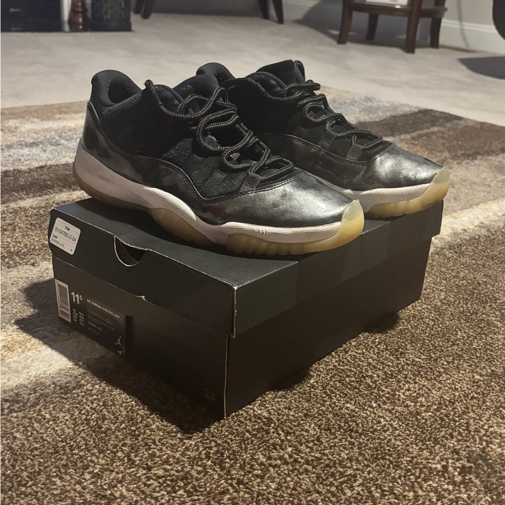 Jordan Black Sneakers with Patent Leather Finish